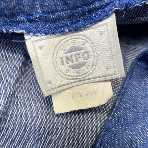 Vintage Jean Jacket Women Large Blue Studded Blue Jean Southwest Aztec 80s Rodeo - Picture 6 of 16